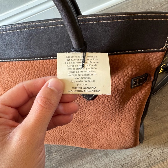 Argentinian Brown Leather Handbag - Picture 3 of 5